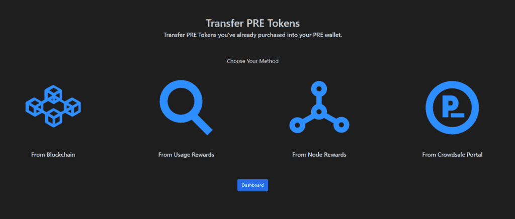 Transfert PRE tokens