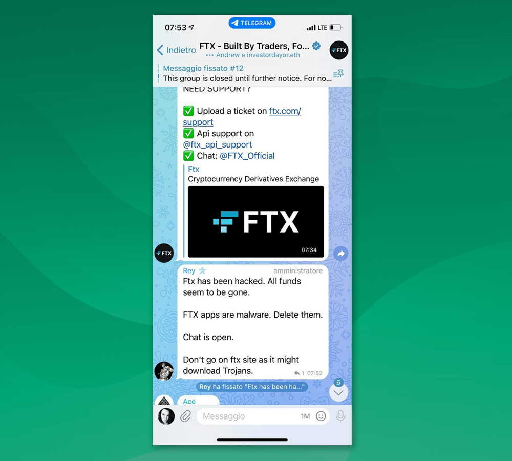 hack FTX Telegram