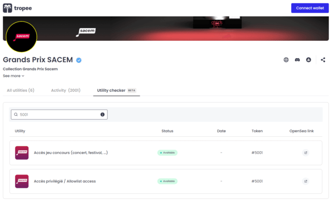 Cadeaux et accès grâce aux NFT de la Sacem - Au Coin du Bloc