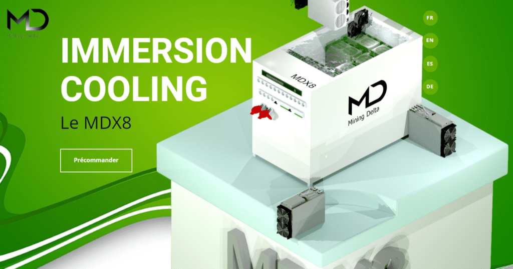 Immersion cooling mining delta
