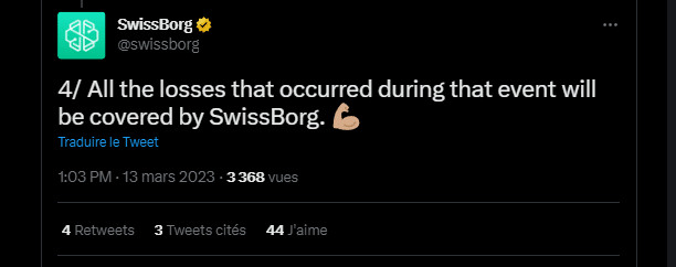 Tweet Swissborg