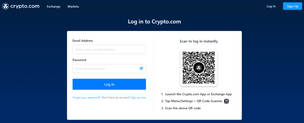 Connexion compte Crypto.Com