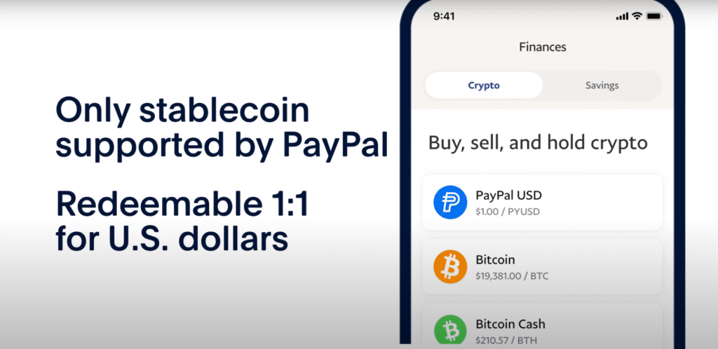 Stablecoin PYUSD application Paypal
