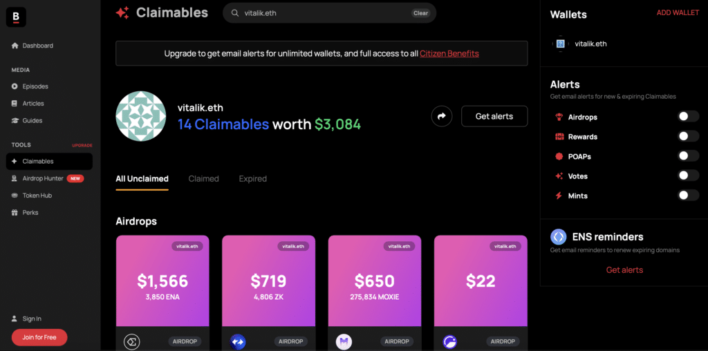 Bankless Claimables airdrop