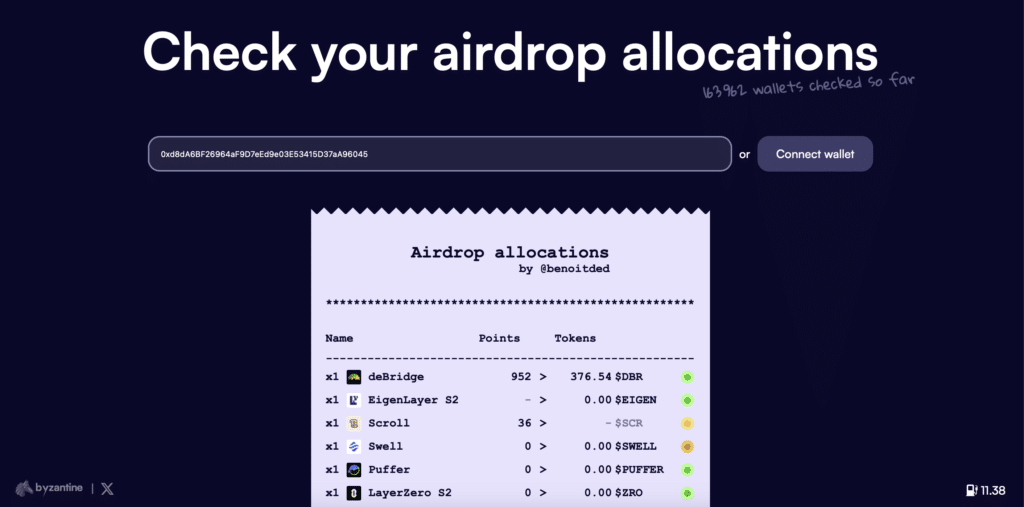 Checkdrop byzantine fi