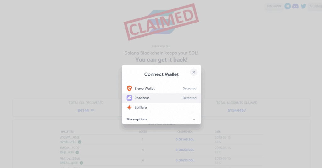 Connecter wallet SOL