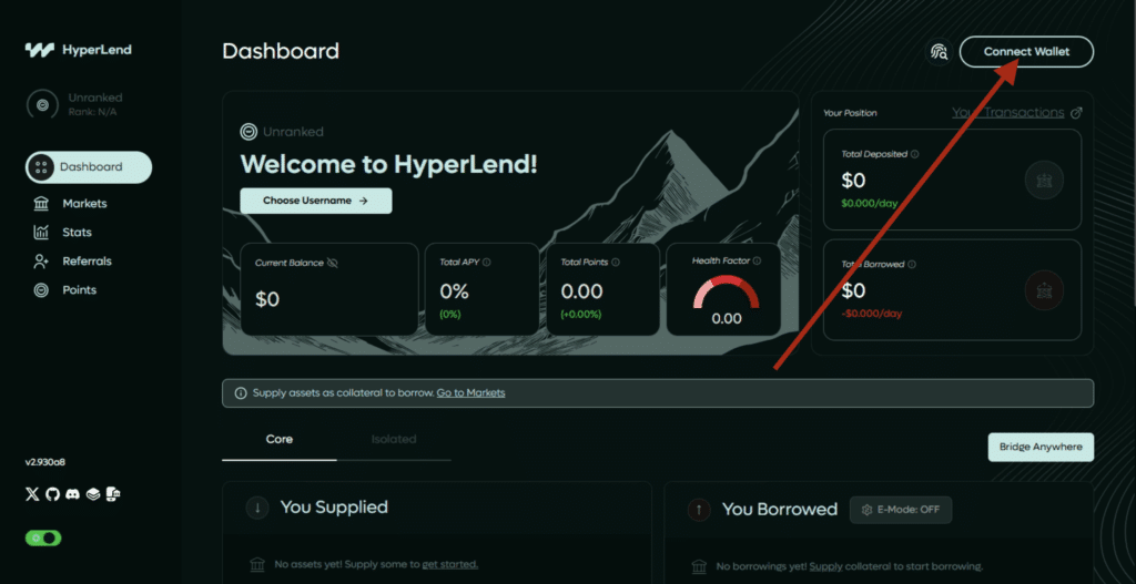 Connexion HyperLend